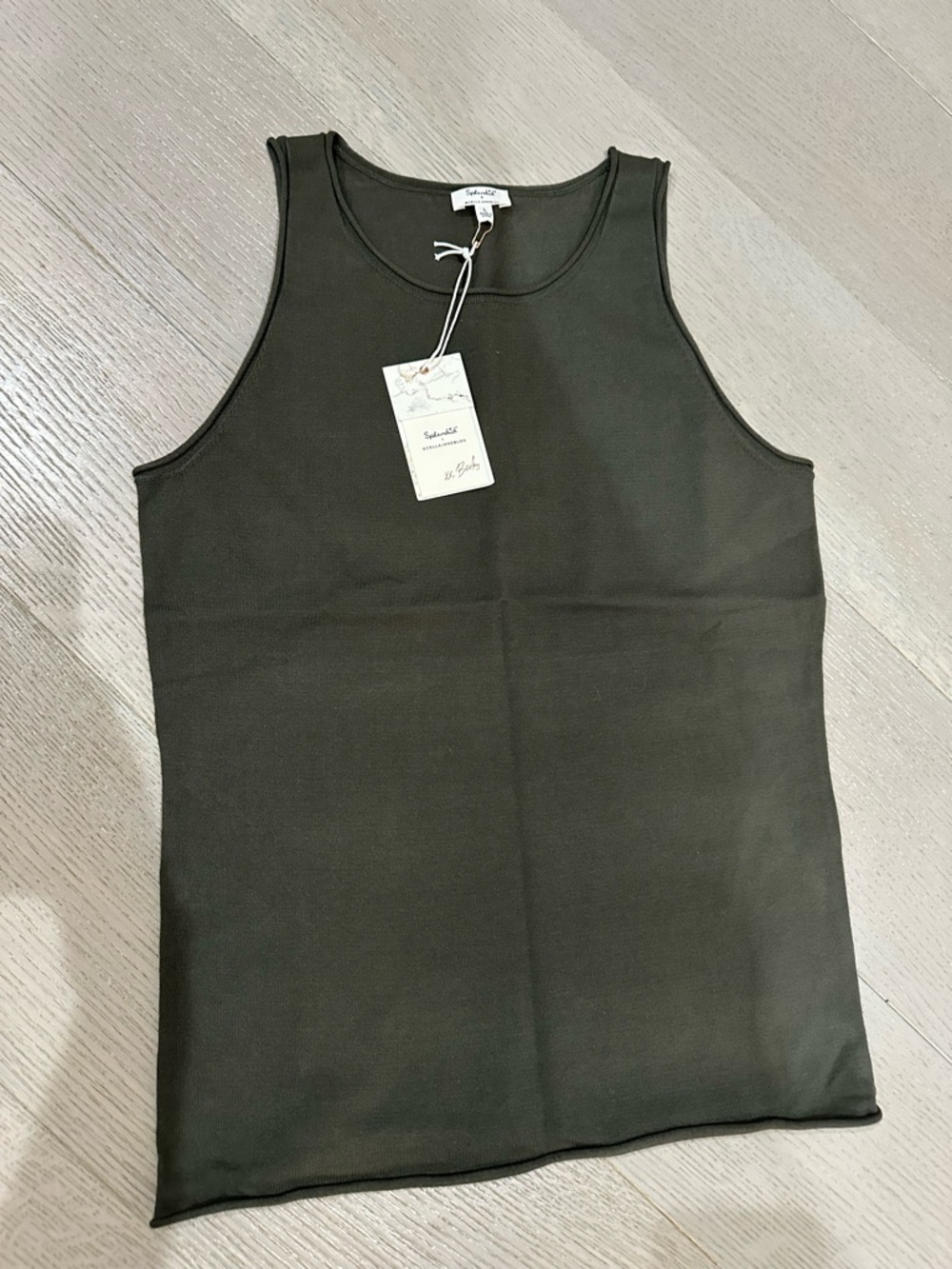 Splendid Olive Green Ribbed Tank Top